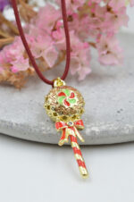 Lollipop necklace with enamel and zircons - Image 2