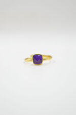 Gold plated silver 925° ring with mineral stone "Amethyst" - Image 3
