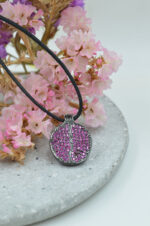 Pomegranate necklace black plated with pink zircons - Image 2
