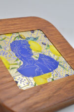 Brown wooden decorative/coaster with Ancient Greek with plexiglass and gold leaf - Image 4