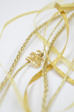 Golden splash ceramic pomegranate hanging with red bead - Image 6
