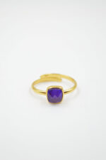Gold plated silver 925° ring with mineral stone "Amethyst"