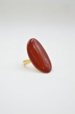 Gold plated silver 925° ring with burgundy enamel