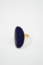 Gold plated silver 925° ring with blue enamel - Image 4