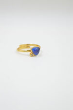 Gold plated silver 925° ring with mineral stone "Apatite" - Image 2