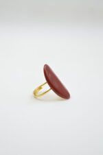 Gold plated silver 925° ring with burgundy enamel - Image 4