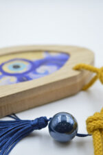 Tabletop decorative wooden eye with plexiglass and gold leaf - Image 4