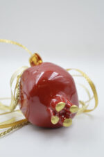 Venetian red ceramic pomegranate hanging ornament - Image 4