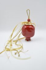 Venetian red ceramic pomegranate hanging ornament - Image 2
