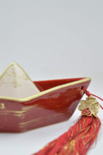 Venetian red ceramic boat with clover 2025 - Image 5