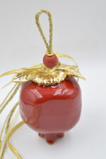 Venetian red ceramic pomegranate hanging ornament - Image 3