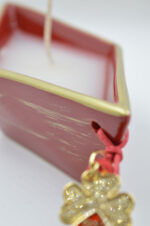 Venetian red ceramic boat candle with clover 2025 - Image 4