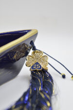 Royal blue ceramic boat with clover 2025 - Image 4