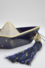 Royal blue ceramic boat with clover 2025 - Image 2