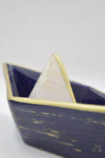 Royal blue ceramic boat with clover 2025 - Image 6