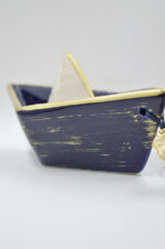 Royal blue ceramic boat with clover 2025 - Image 3
