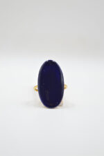 Gold plated silver 925° ring with blue enamel - Image 5