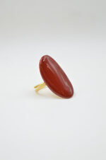 Gold plated silver 925° ring with burgundy enamel - Image 3