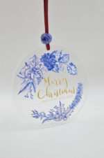 Printed plexiglass Christmas ornament with wishes