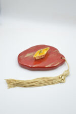 Venetian red presse papier with gold boat - Image 5