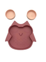 Dodo's Land Ozzy the Owl Pink Me Up - Silicone plate with suction cup and removable dividers - Image 2