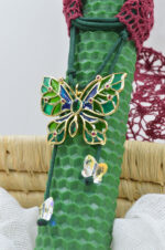 Beeswax easter candle with green butterfly zircon necklace and Swarovski - Image 3
