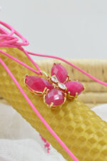 Beeswax easter candle with fuchsia butterfly and zircon necklace - Image 3