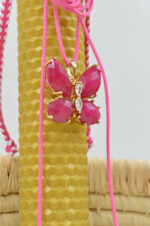 Beeswax easter candle with fuchsia butterfly and zircon necklace - Image 4