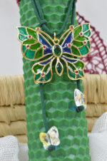 Beeswax easter candle with green butterfly zircon necklace and Swarovski - Image 5