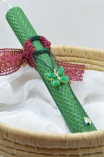 Beeswax easter candle with green butterfly and zircon necklace - Image 4