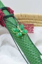 Beeswax easter candle with green butterfly and zircon necklace - Image 3