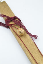Gold easter candle with gold plated zircon necklace - Image 3