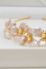 Charlotte Handmade headpiece with flowers by Nektaria - Image 2