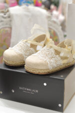 Babywalker fabric espadrilles with lace detail - Image 2