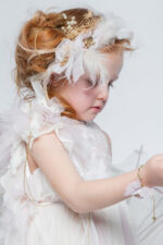 Pink lace flowers christening dress - Image 4