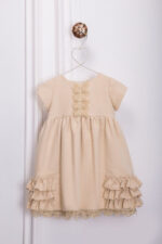 Velvet christening dress with lace