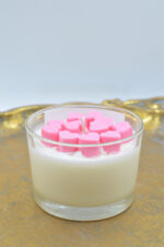 Scented handmade candle in glass with hearts - Image 2