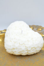 Scented soy candle white heart