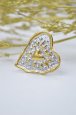 Heart ring made of steel silver-gold - Image 4