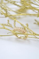 Gold plated brass ring with pearls - Image 3