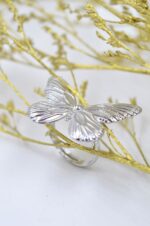 Silver stainless steel ring Butterfly - Image 2