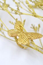Gold plated stainless steel ring Butterfly - Image 2