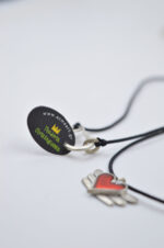 Acme Art Handmade winged heart necklace 925 silver with enamel - Image 3