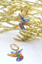 Stainless steel earrings in the shape of a Colibri - Image 4