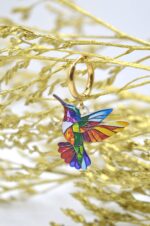 Stainless steel earrings in the shape of a Colibri