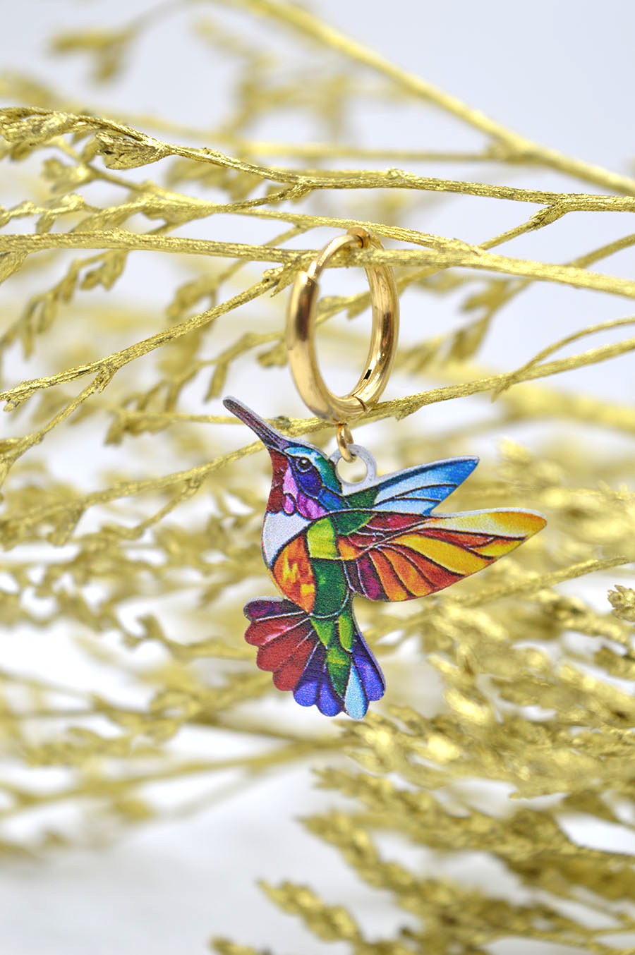 kolibri-skoularikia-atsali (3) Stainless steel earrings in the shape of a Colibri - Image 1