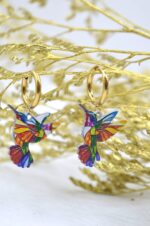 Stainless steel earrings in the shape of a Colibri - Image 2