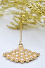 Fan shaped necklace with stainless steel chain - Image 2