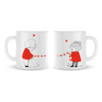 Couple mug with heart rope (2pcs)
