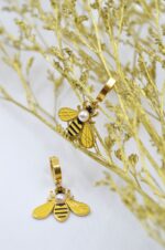 Stainless steel bee earrings with enamel - Image 5